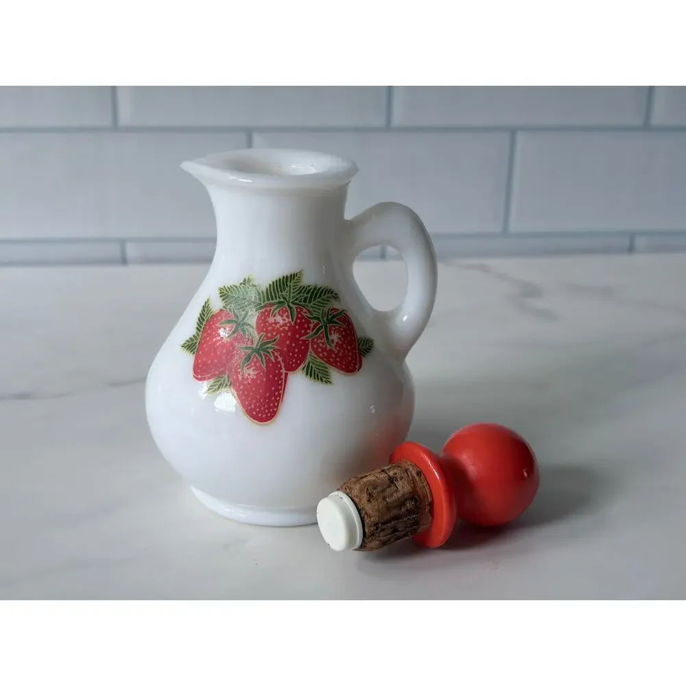 Vintage Avon Style Ceramic Strawberry Cruet Decanter Bottle